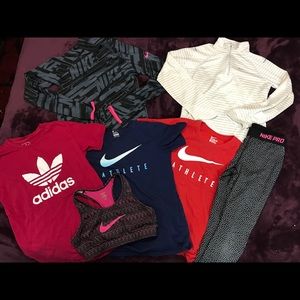 Girls size large kids bundle - Nike adidas